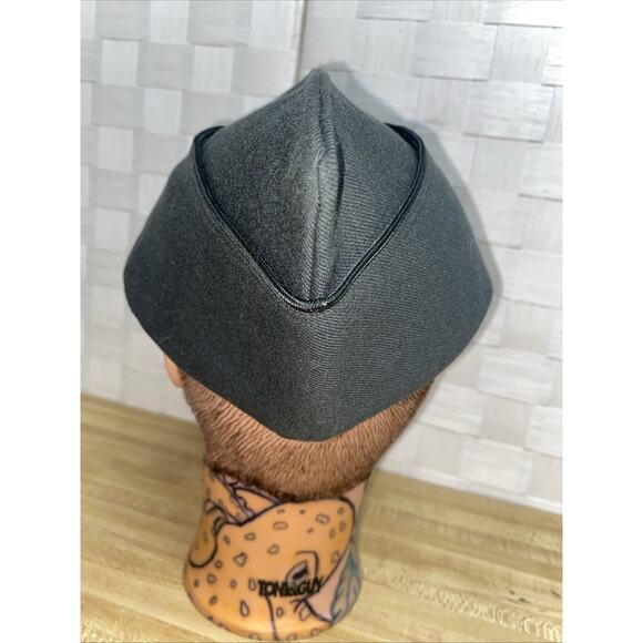 Vintage 1958 US ARMY MEN'S DRESS GREEN Garrison Wool CAP UNIFORM Envelope Hat - Picture 6 of 9